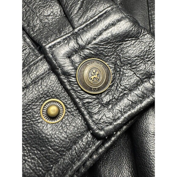 Veranesi Women's Genuine Leather Coat 28W Plus Black Faux Fur Lined Hood Parka - Picture 12 of 16